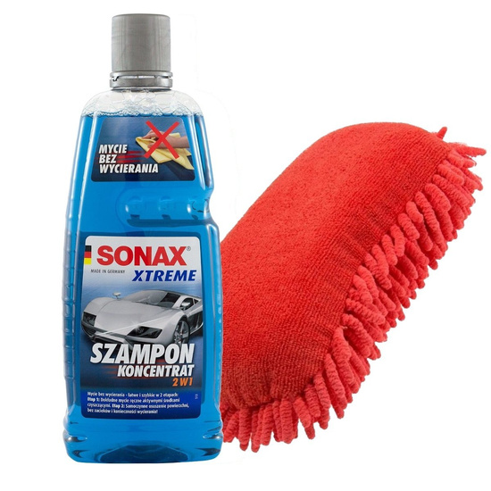 Zestaw : Szampon Sonax Xtreme 2w1 1L + gąbka z mikrofibry Sonax