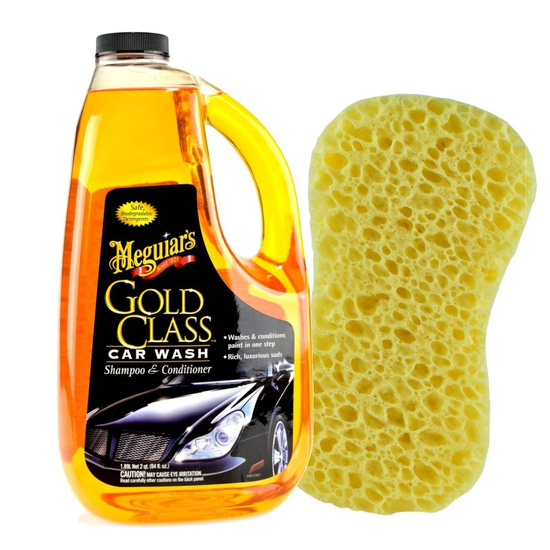 Zestaw: Szampon Meguiars Gold Class 1,8L+ Gąbka do mycia