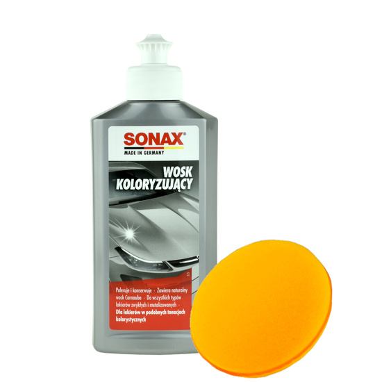 Wosk koloryzujący srebrny Sonax 250ml + aplikator do nakładania