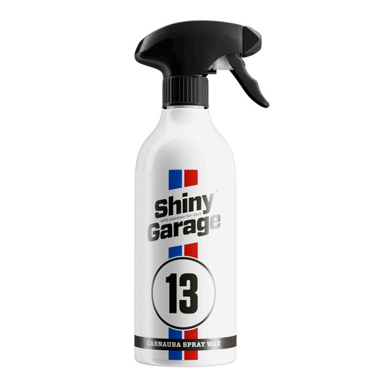 Zestaw: Carnauba Spray Wax Shiny Garage 500ml + mikrofibra i rękawiczki