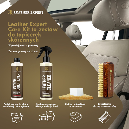 Leather Expert Leather Car care KIT - zestaw do pielęgnacji tapicerki skórzanej 250ml