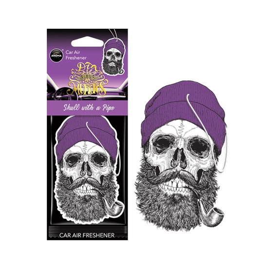 Zawieszka AROMA CAR Muertos VIOLET SKULL WITH A PIPE