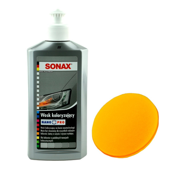 Wosk koloryzujący srebrny Sonax 250ml + aplikator do nakładania