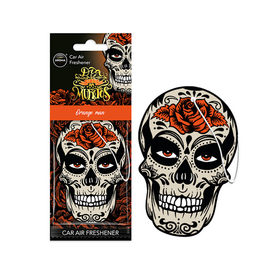 Zawieszka AROMA CAR Muertos ORANGE MAN SKULL