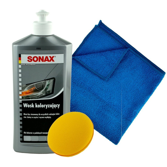 Wosk koloryzujący srebrny Sonax 500ml + aplikator + mikrofibra