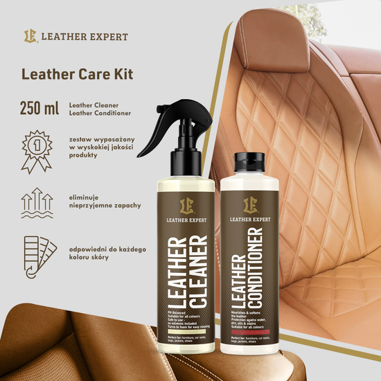 Leather Expert Leather Car care KIT - zestaw do pielęgnacji tapicerki skórzanej 250ml