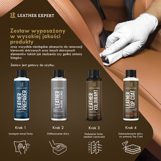 Leather Expert Steering Wheel Kit Zestaw do renowacji kierownicy - czarny  